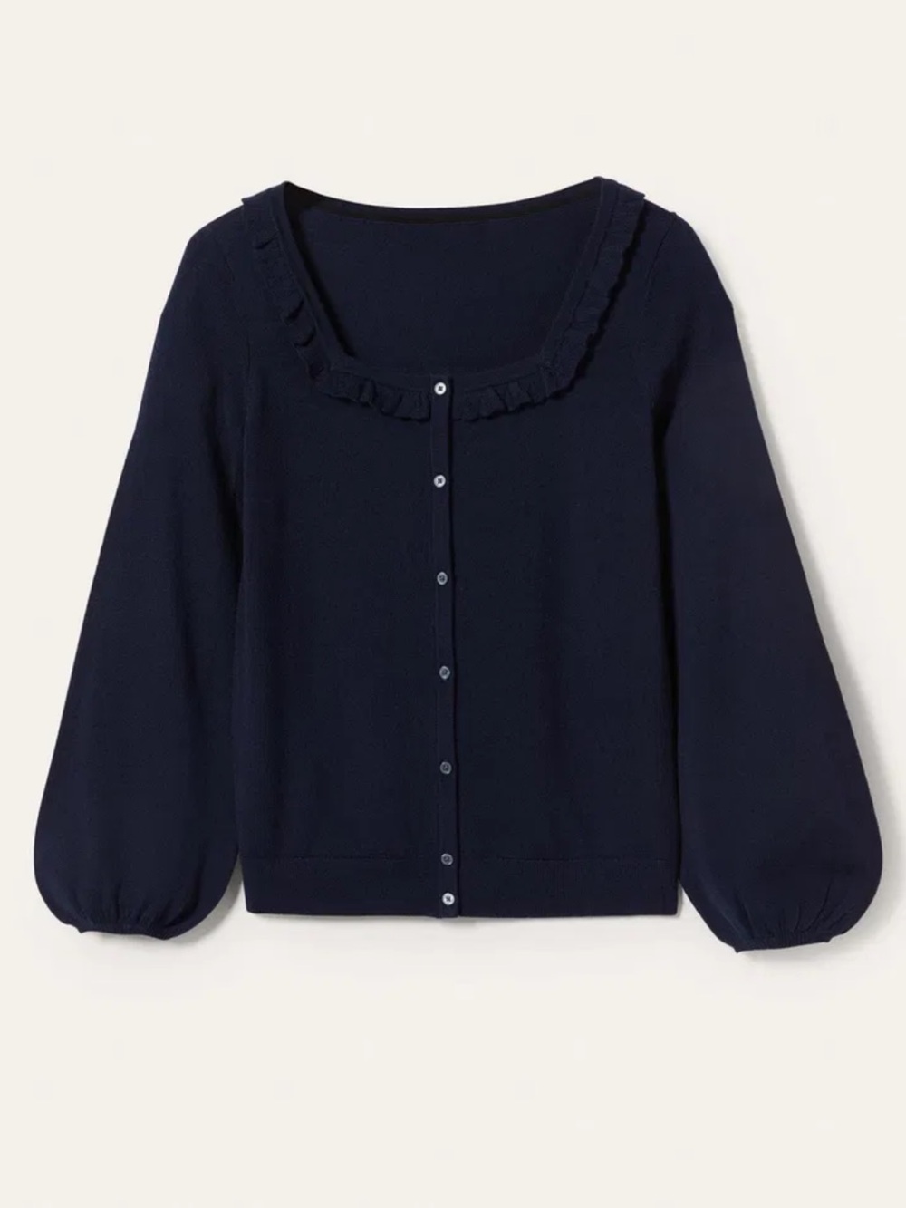 Boden Navy Blue Square Neck 100% Merino Wool Cardigan Size 20/22 New